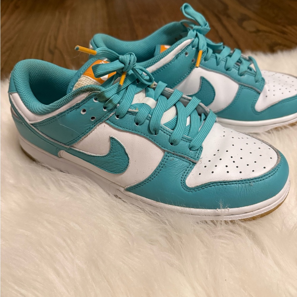 Nike Dunks Teal and White Sneakers